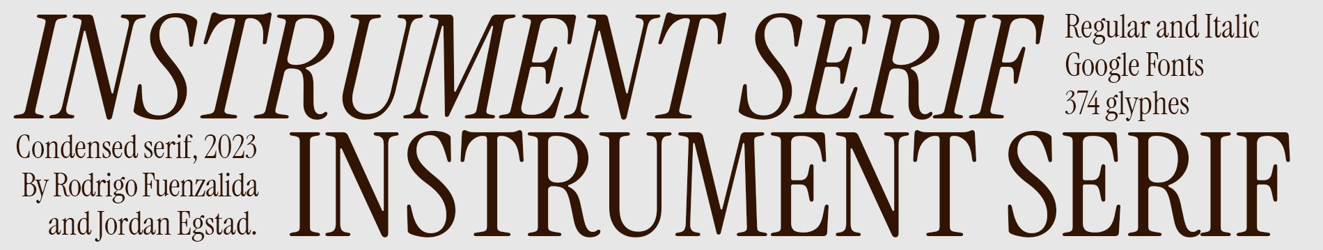 Typographie Instrument Serif utilisée pour le branding